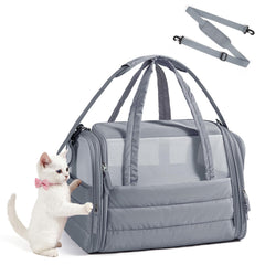 BAGSMART Cat Carrier exterior quilted design for stylish travel and comfortable journeys.