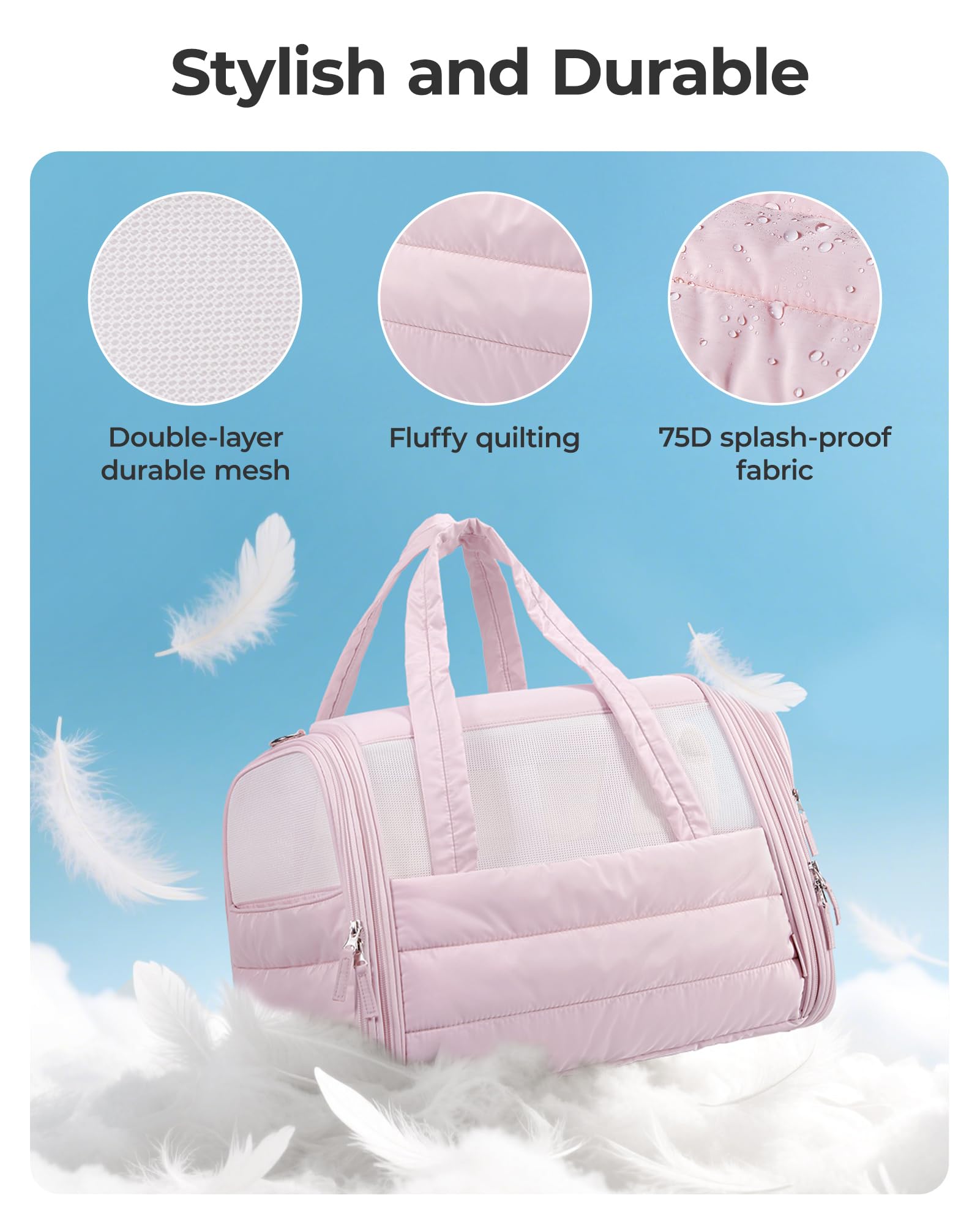 BAGSMART Cat Carrier removable pad doubles as a cozy indoor bed.