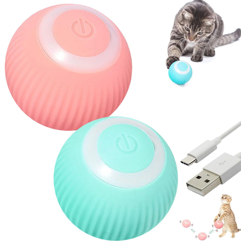 Bailconti Power Ball 2.0 pink shell close-up shows durable, safe play for indoor cats