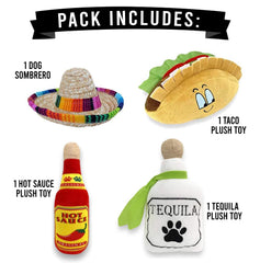 Baja Ponchos tequila plush toy ideal for lively dog playtime.