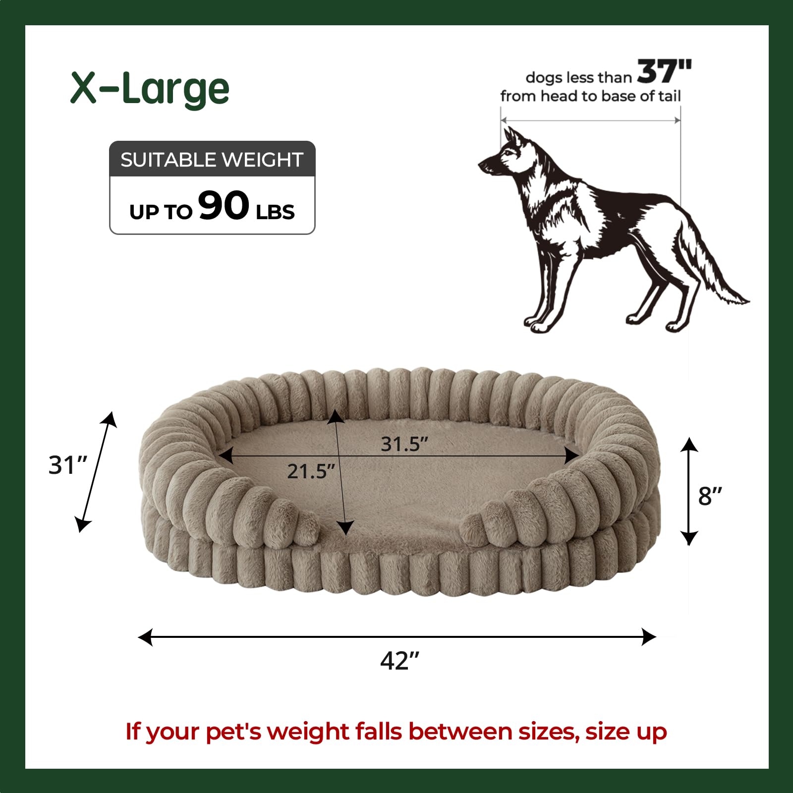 BALANCE Calming Dog Bed non-slip bottom preventing movement on floors.