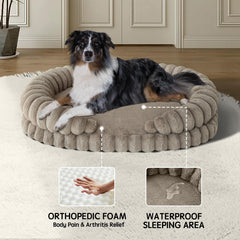 BALANCE calming dog bed oval side bolster illustrating neck support for curling dogs
