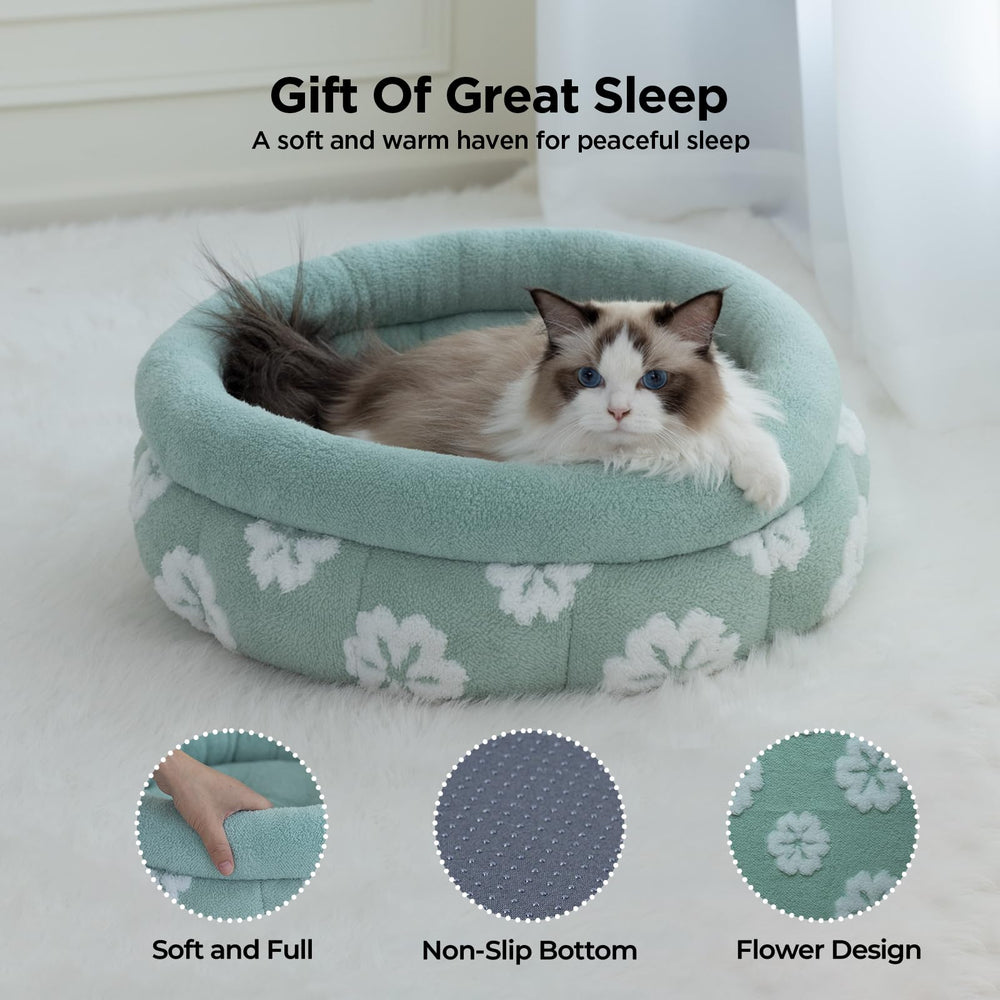 BALANCE cat bed 3D flower pattern adds stylish home flair