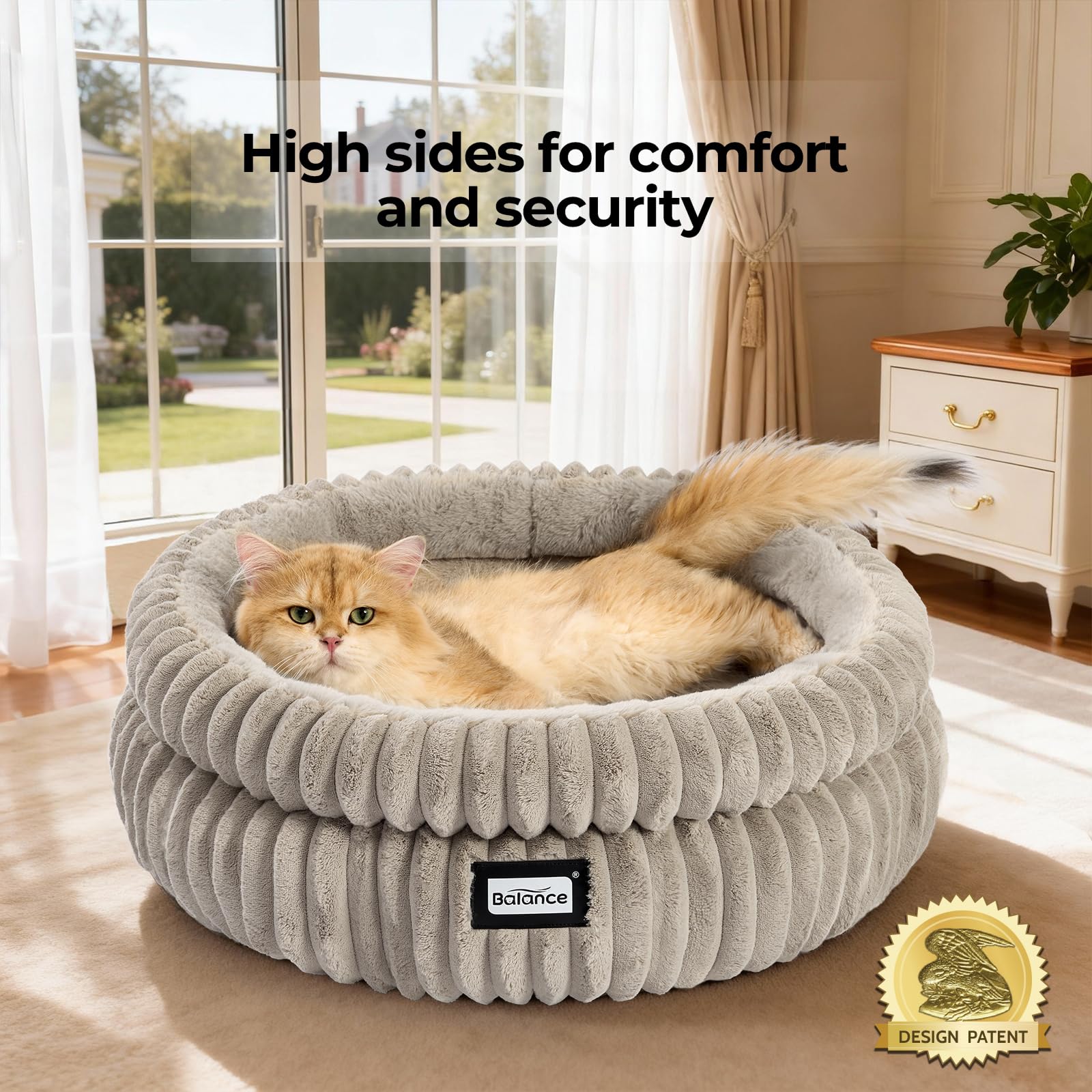 BALANCE cat bed anti-slip bottom keeps kittens safe on tile floors.