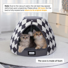 BALANCE cat bed anti-slip bottom keeps the cozy cave steady on floors.