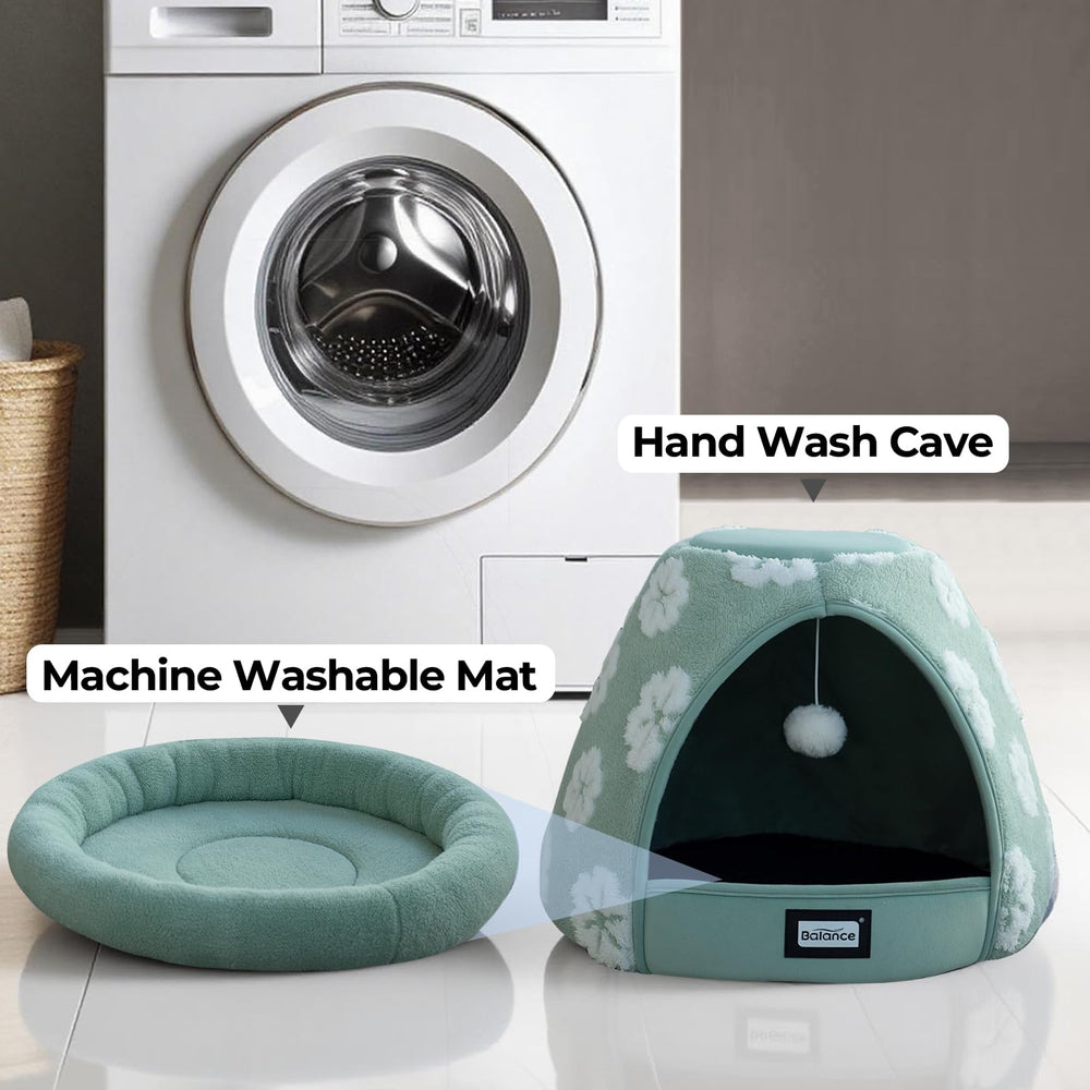 BALANCE Cat Bed care tips with machine washable inner mat for easy cleaning.