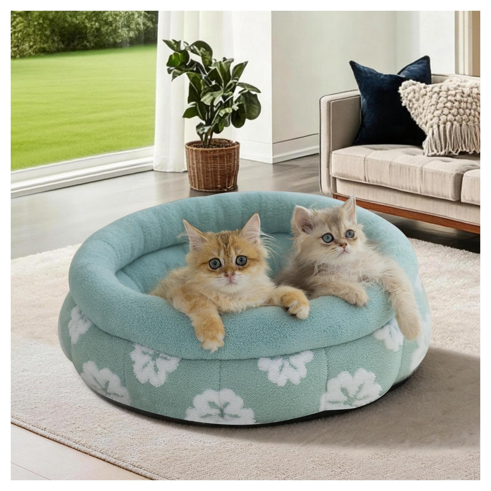 BALANCE cat bed donut full view shows cozy nest for pets