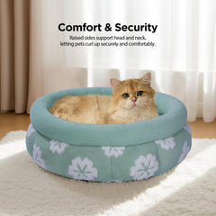BALANCE cat bed donut top view highlights round curling space