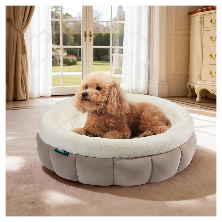BALANCE cat bed goat round donut, front view for cozy naps
