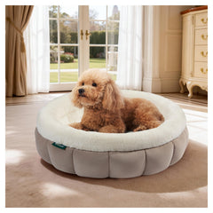BALANCE cat bed goat round donut, front view for cozy naps