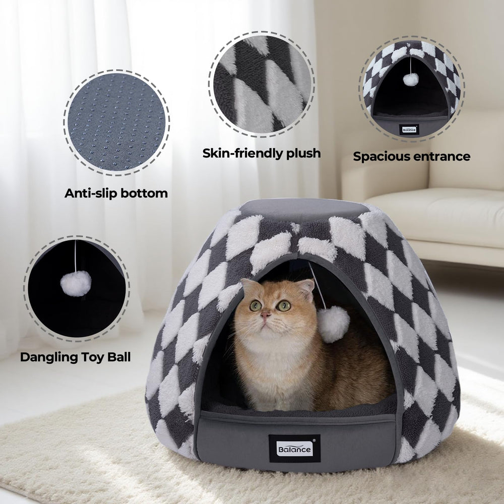 BALANCE cat bed jacquard pattern design adds stylish calm to any room.