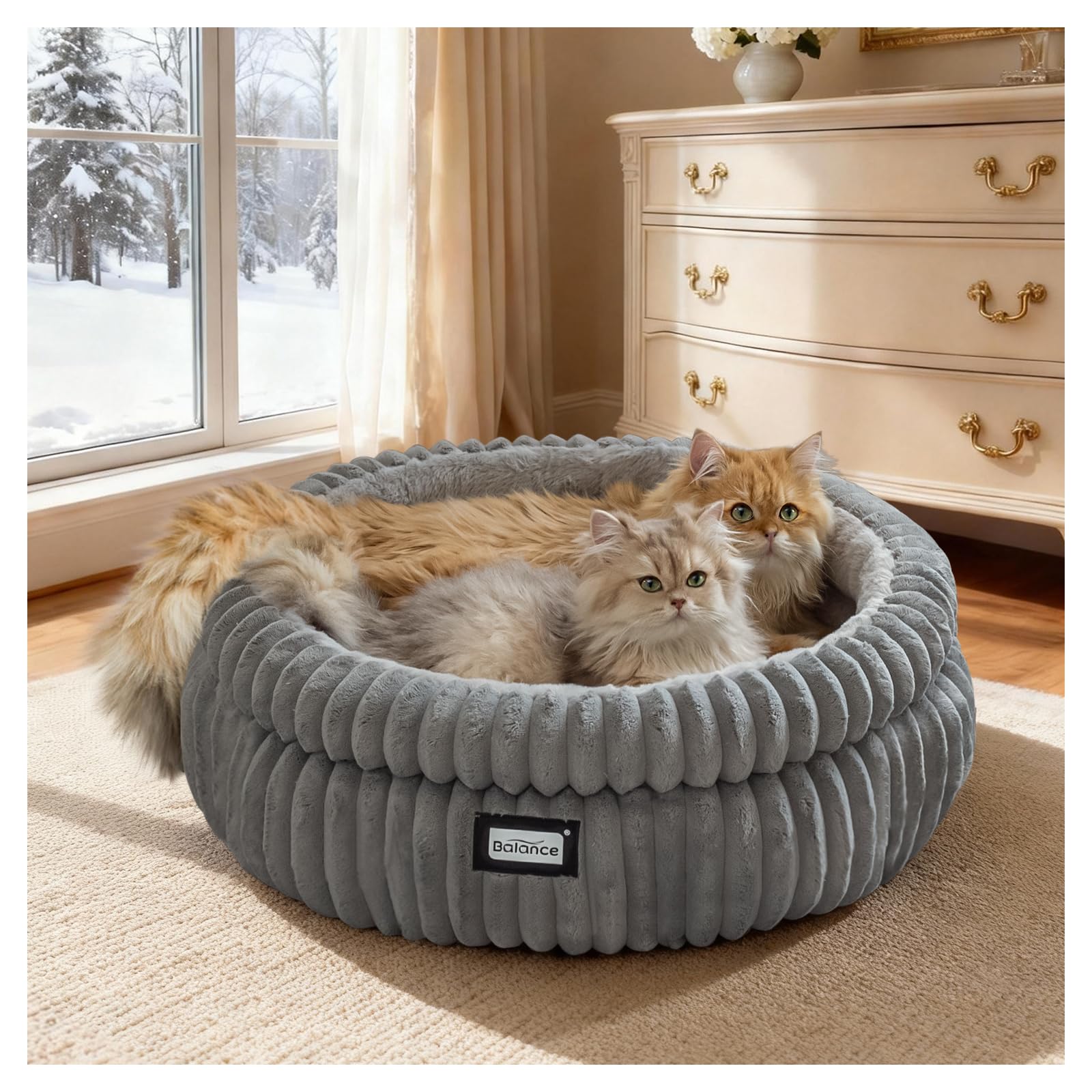 BALANCE cat bed machine-washable in cold cycle for easy care.