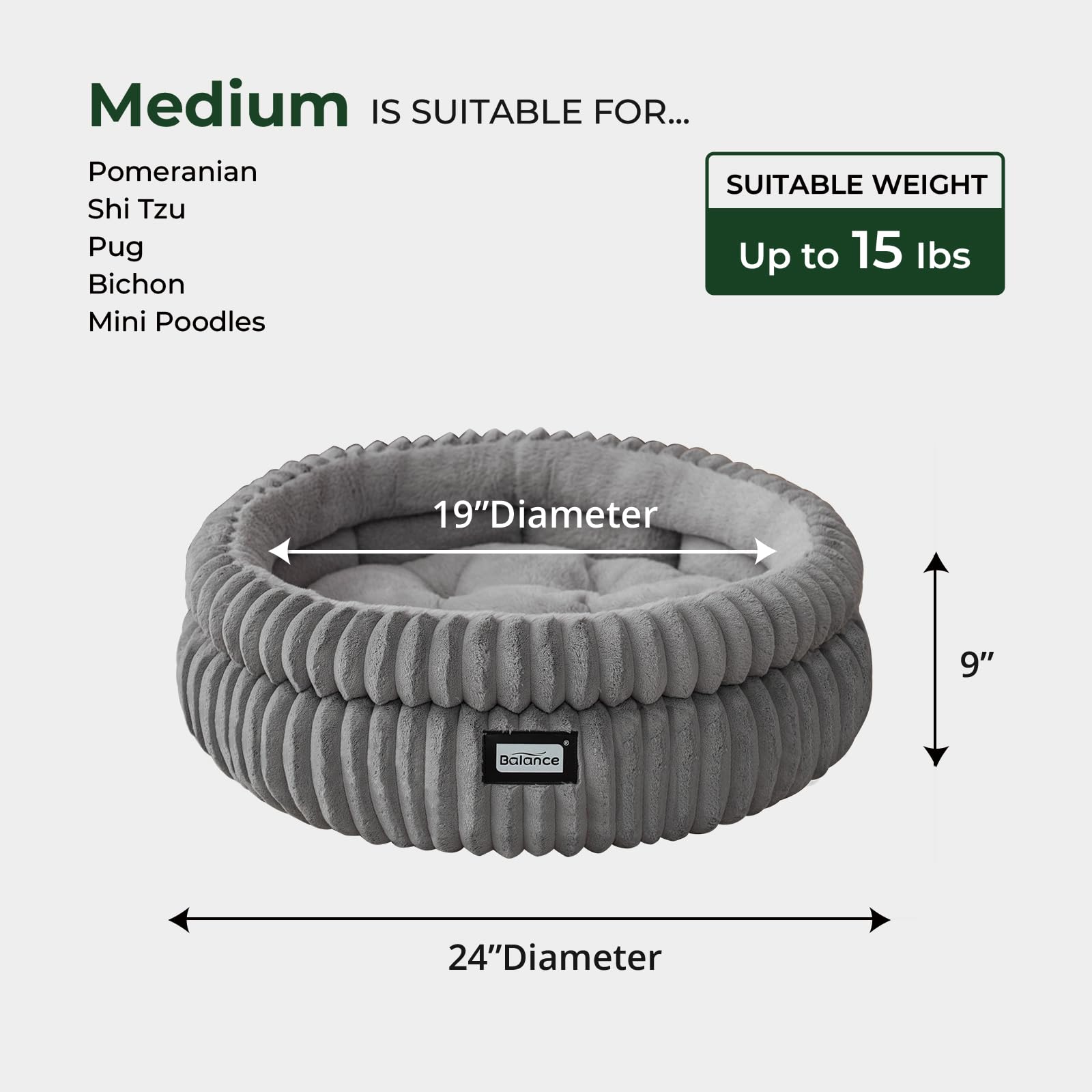 BALANCE cat bed neck-head-support edge provides secure curling spot.