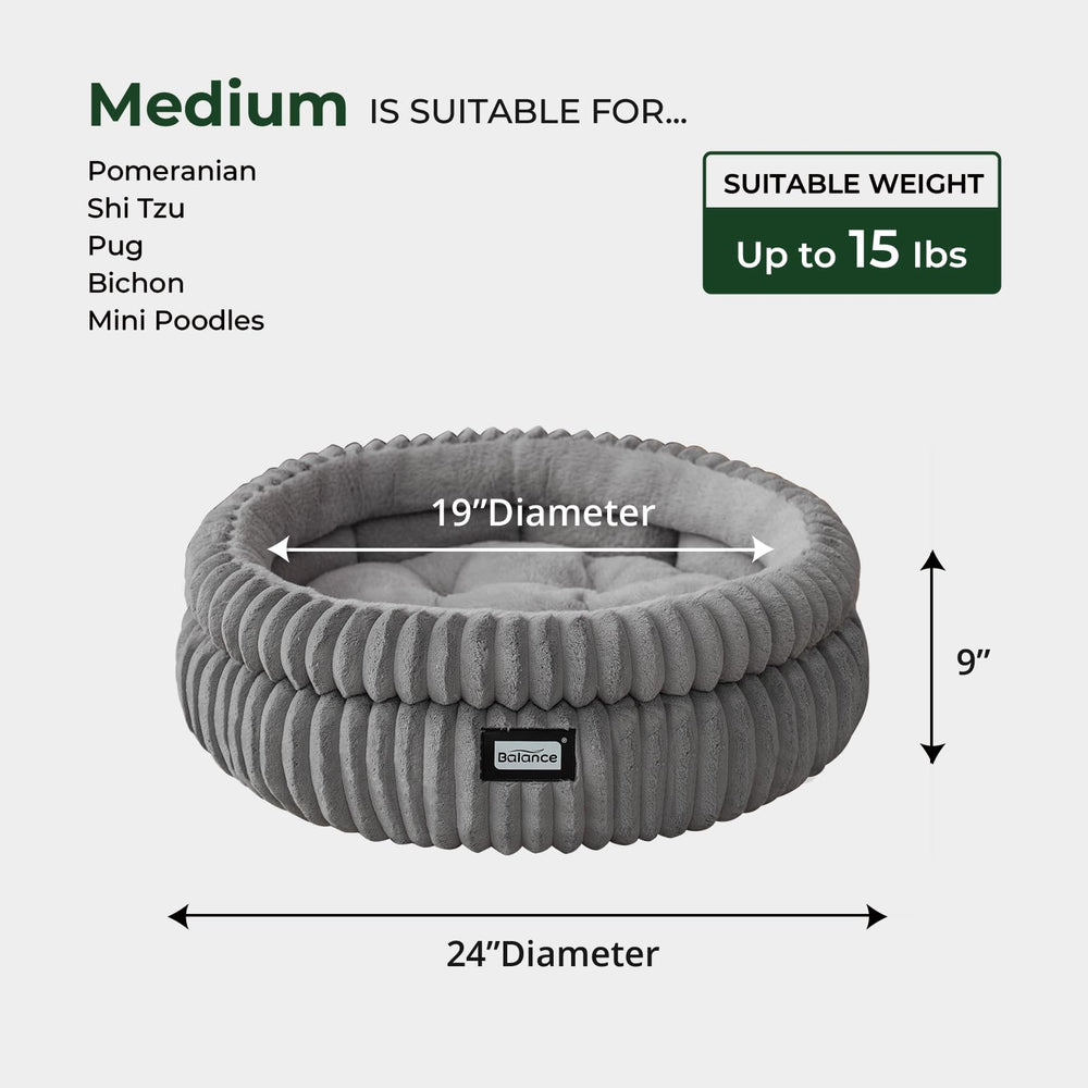 BALANCE cat bed neck-head-support edge provides secure curling spot.