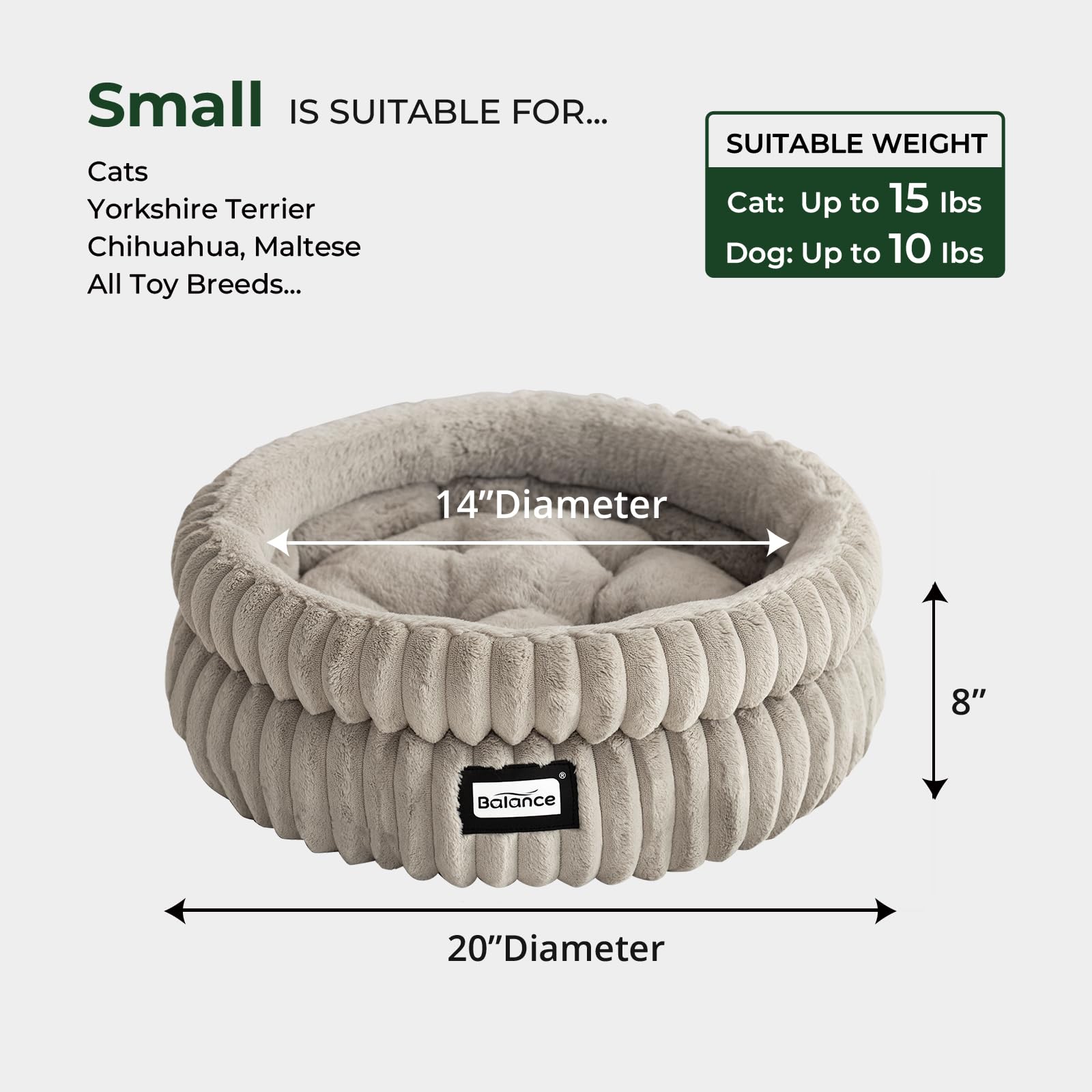BALANCE cat bed has a removable cushion for easy washing.