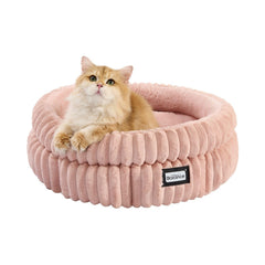 BALANCE cat bed round soft-faux-fur for cozy indoor cats