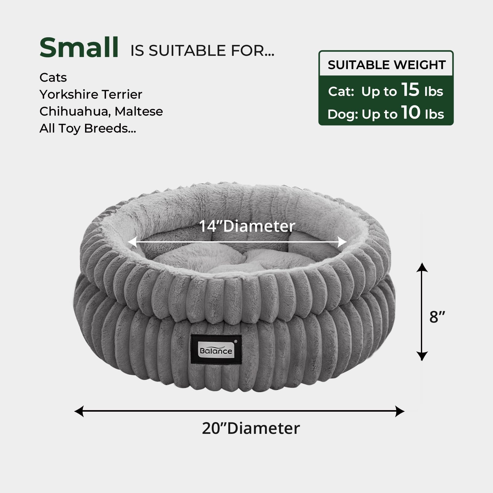 BALANCE cat bed round washable cover designed for simple cold machine washing