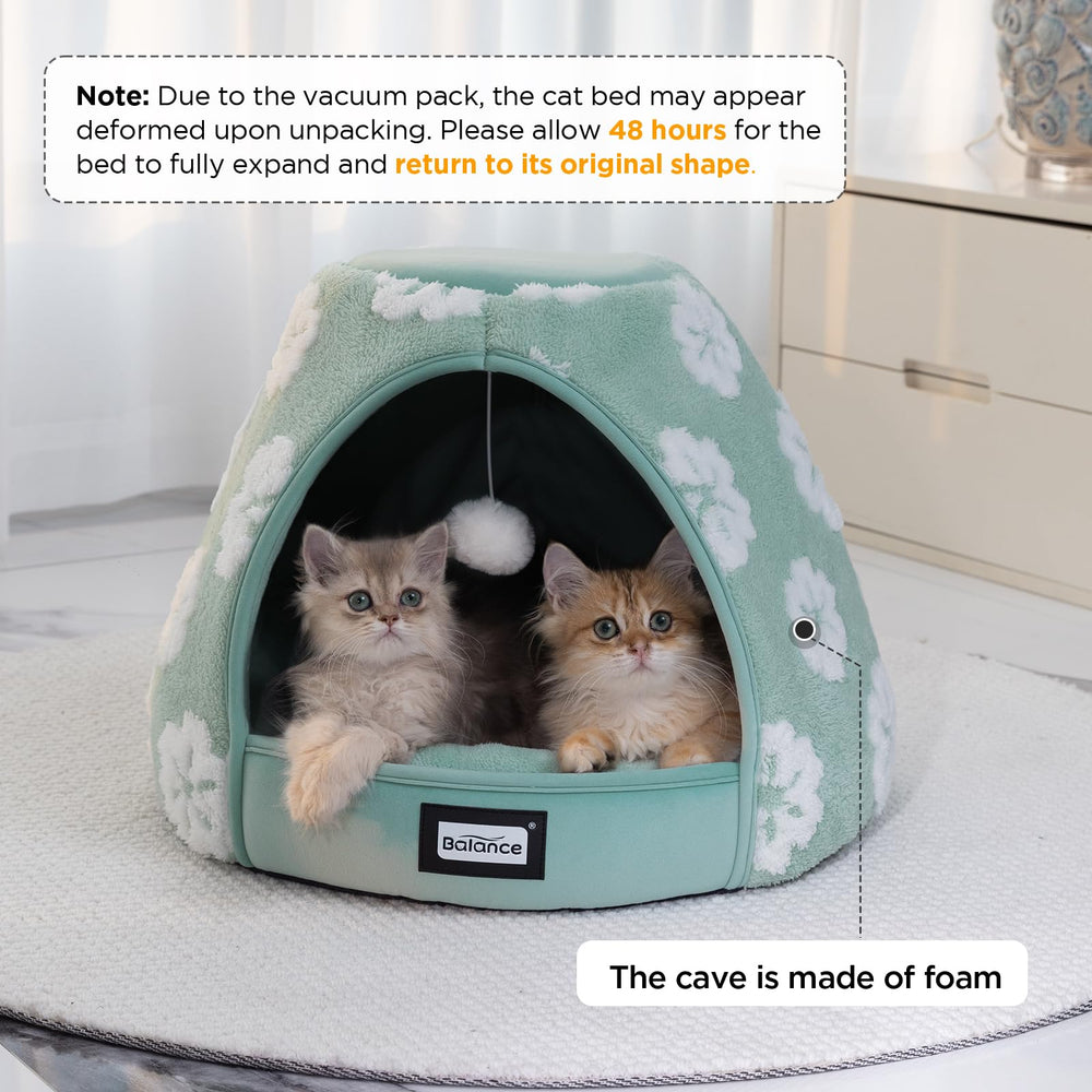 BALANCE Cat Bed tent entrance shows the cozy cave opening for retreat.
