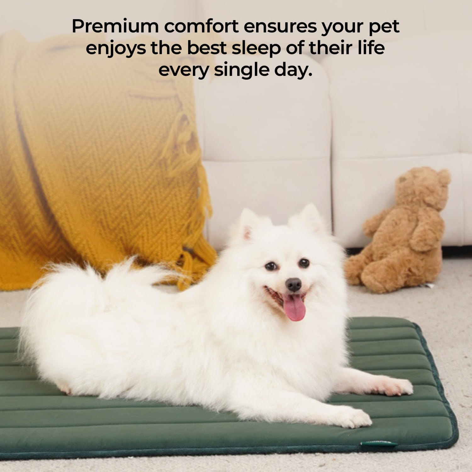 BALANCE crate pad shows anti-slip base keeps your dog secure