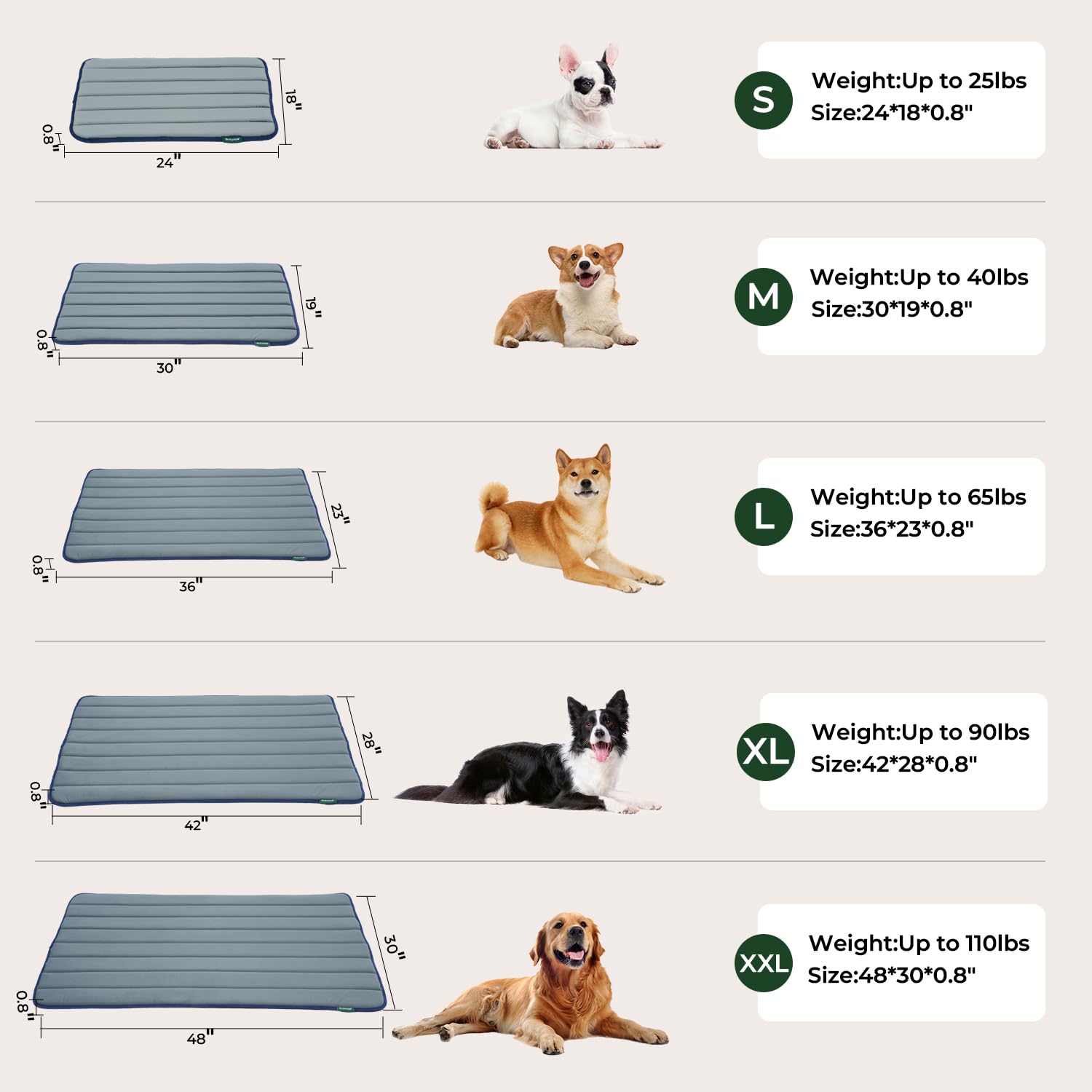 BALANCE Dog Crate Pad indoor outdoor setup ready for use.