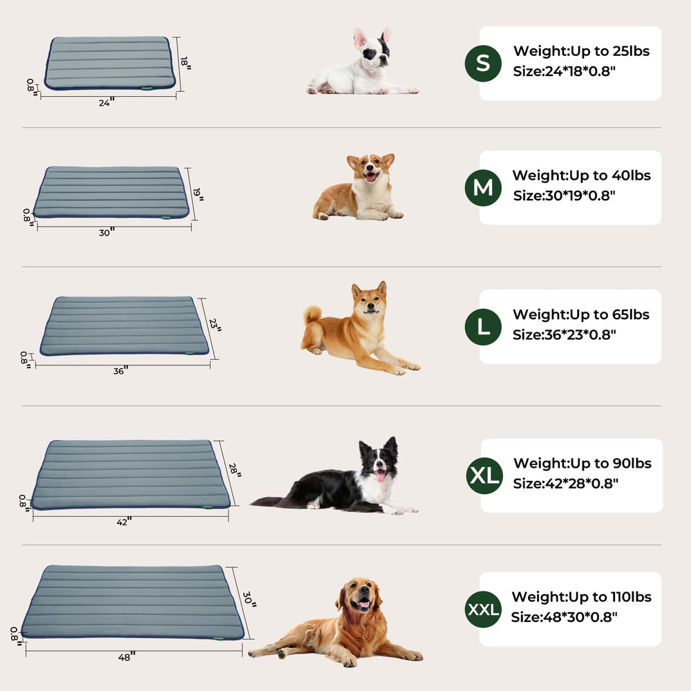 BALANCE Dog Crate Pad indoor outdoor setup ready for use.