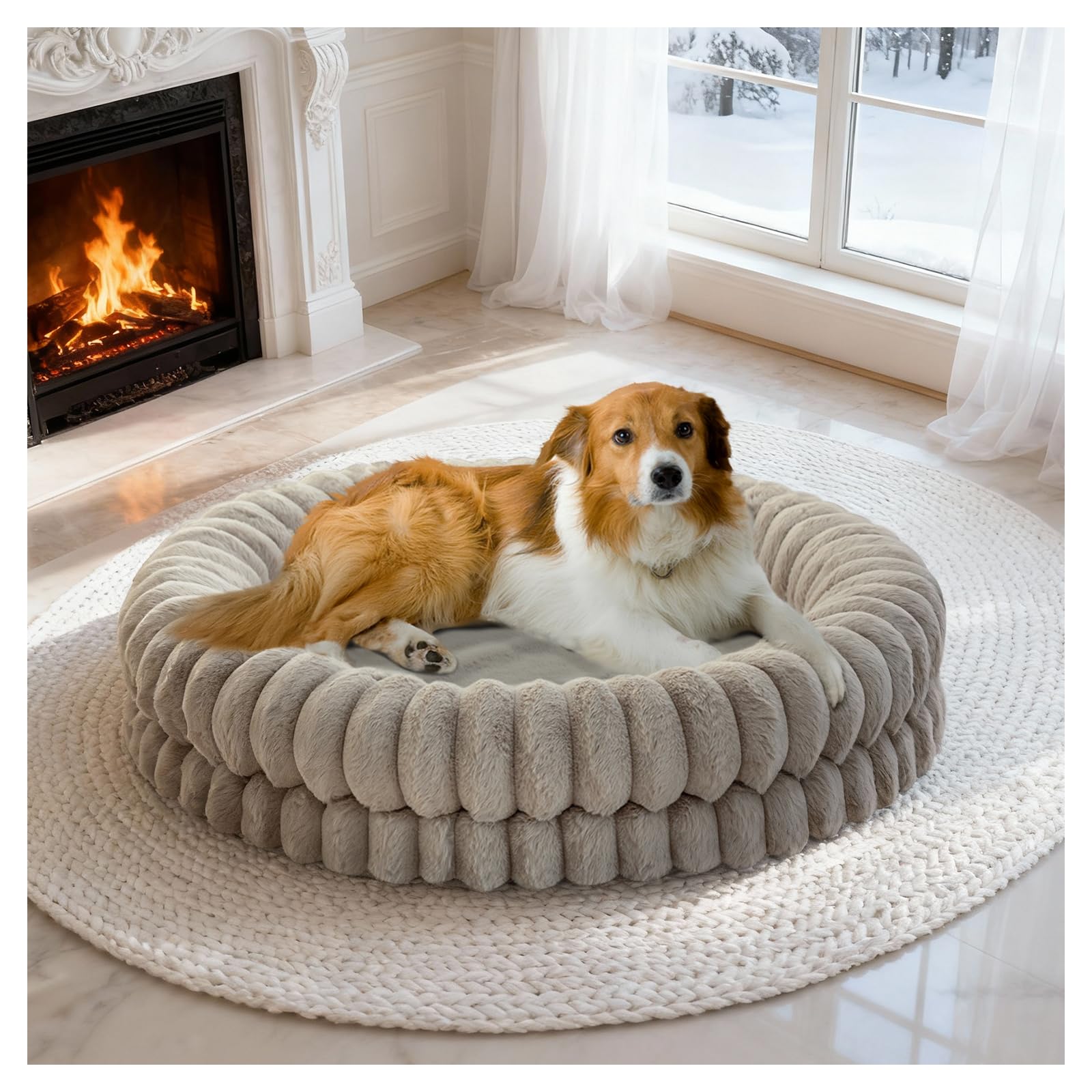 BALANCE Donut Bed 36-Inch round size provides roomy sleep for bigger dogs.