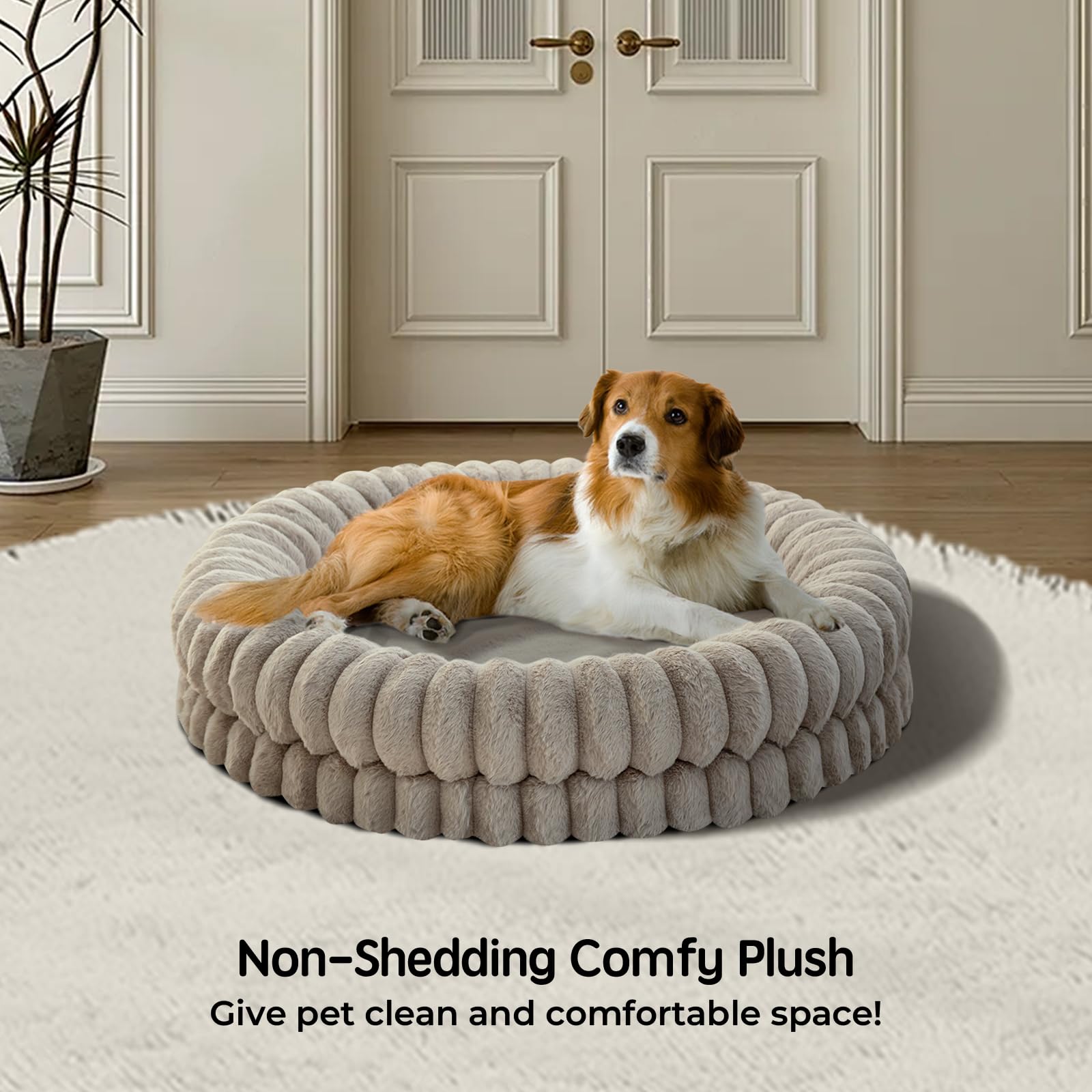 BALANCE Donut Bed egg-crate bottom provides stable support for joints.