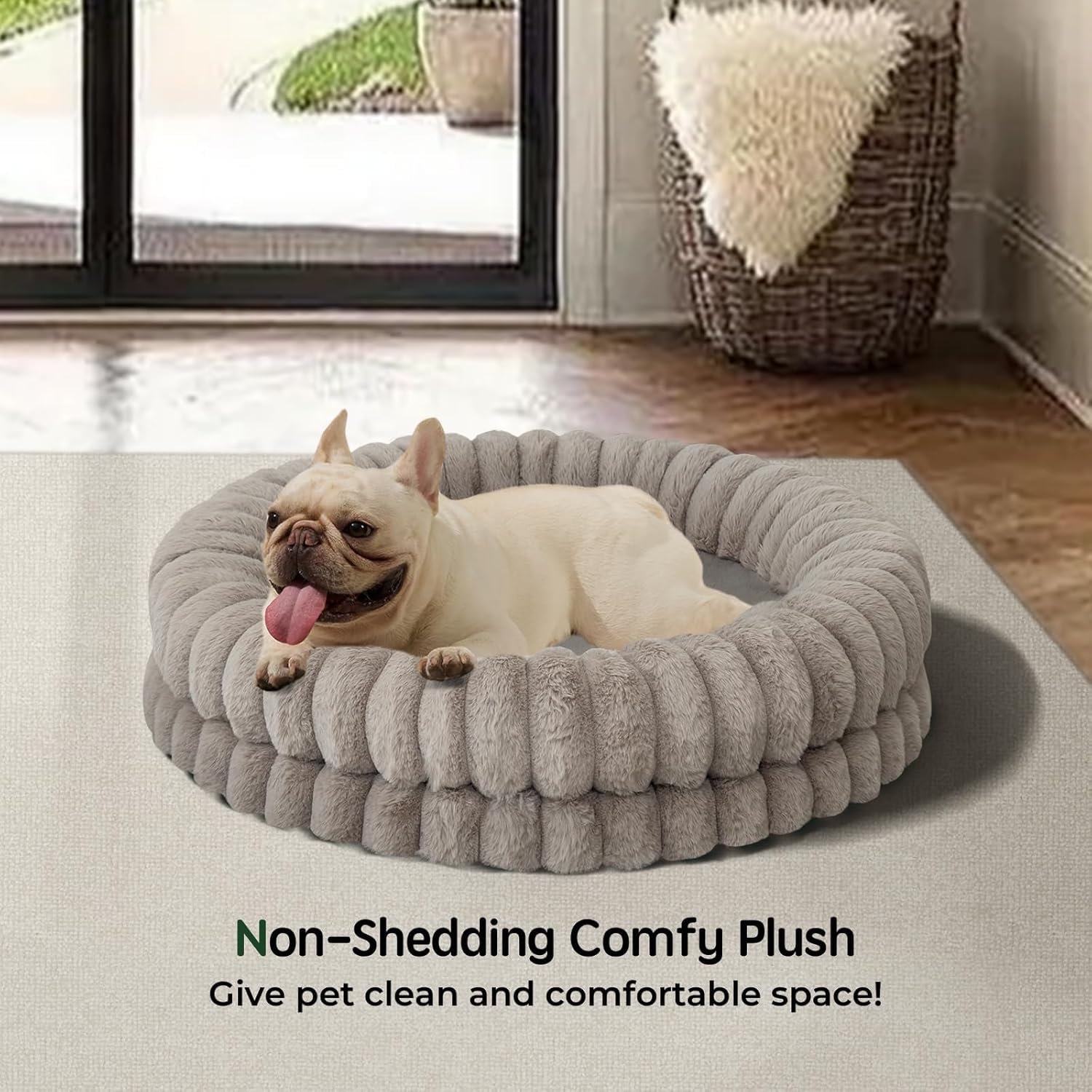 BALANCE Donut Bed plush fabric close-up demonstrating gentle, washable luxury.