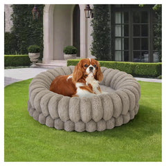 BALANCE Luxury Donut Bed 24-inch round close-up shows plush fabric for cozy naps