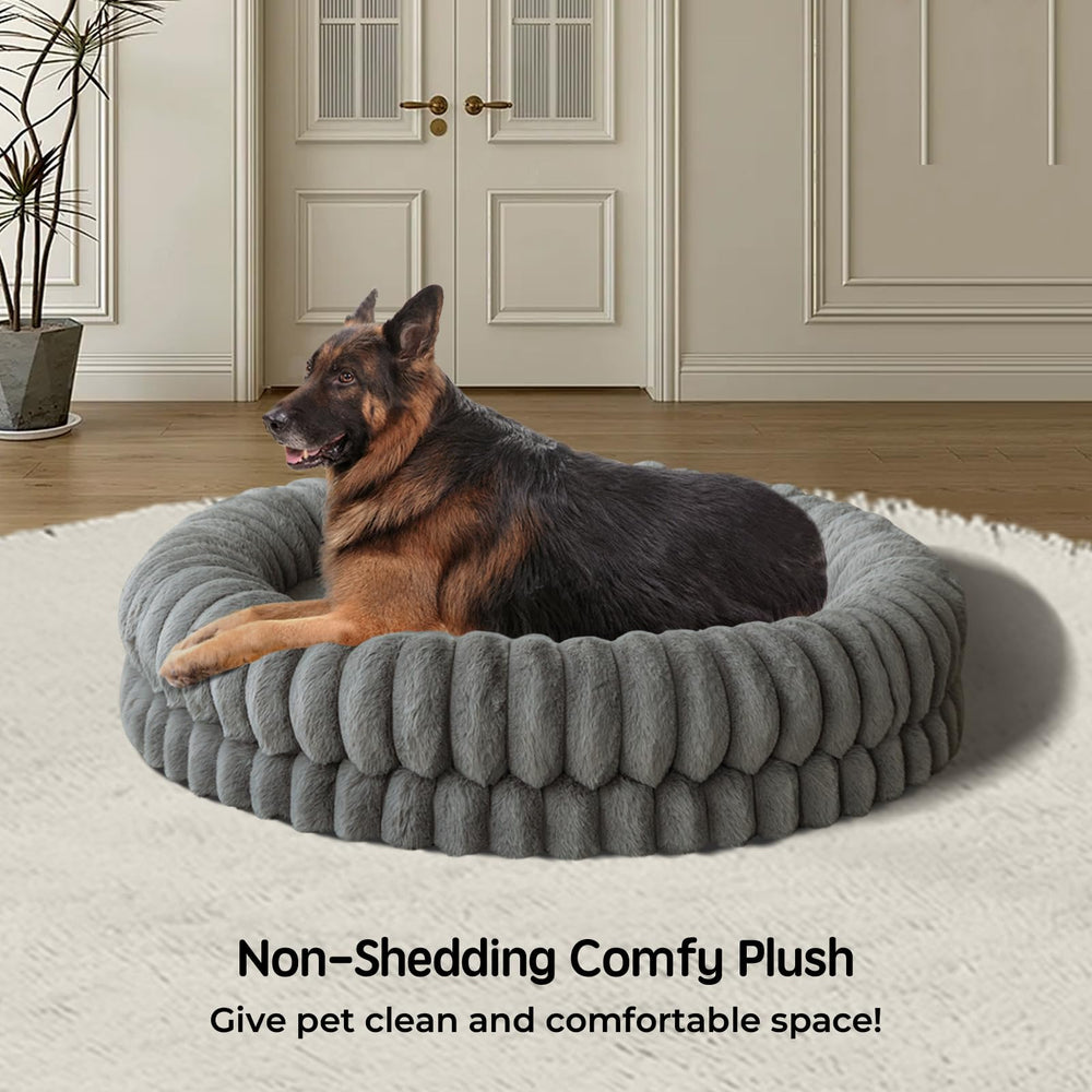 BALANCE donut bed side view highlights plush edge for neck and head support