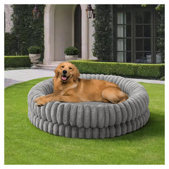 BALANCE luxury donut dog bed top view shows spacious round sleeping area