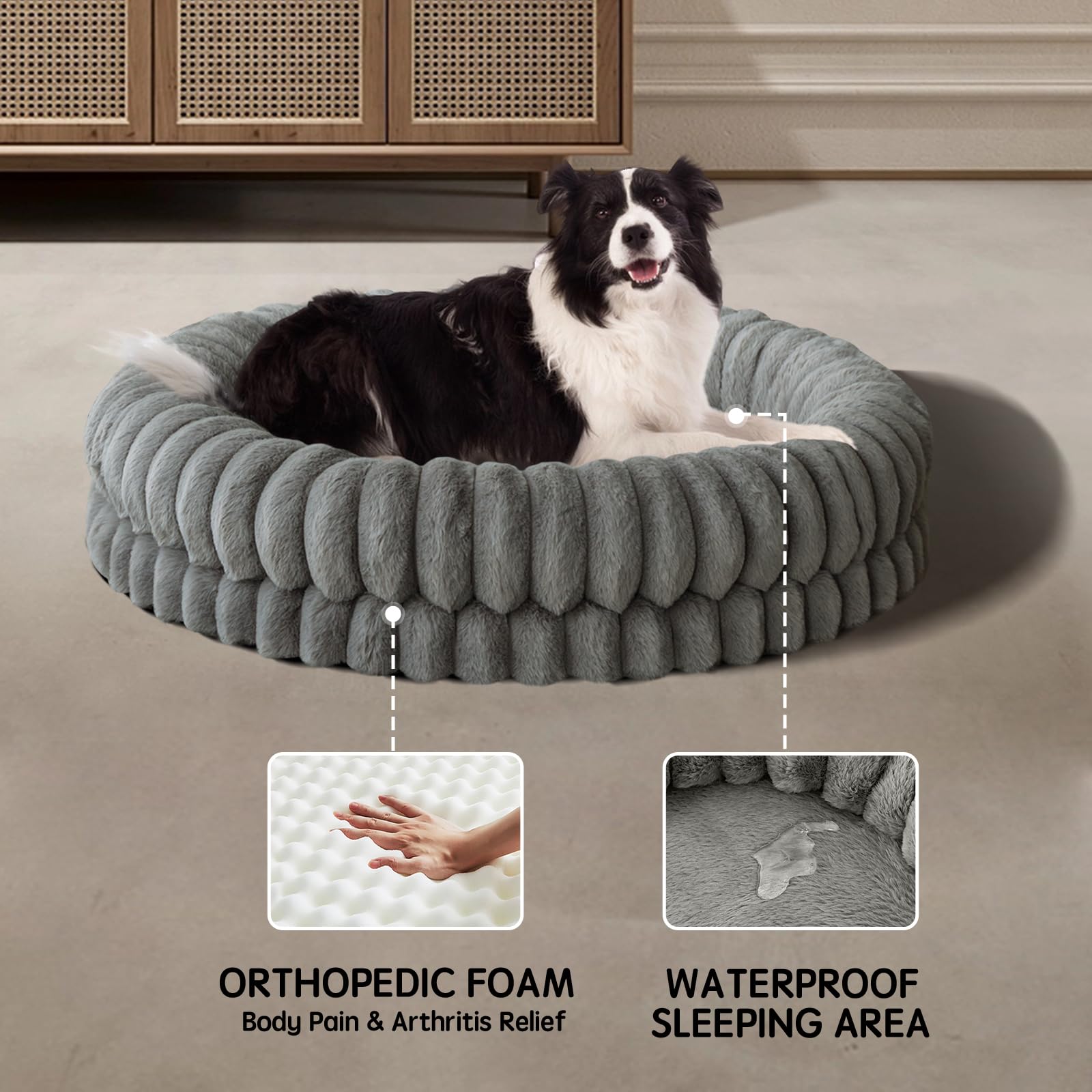 BALANCE non-shedding plush fabric helps keep fur mess to a minimum.