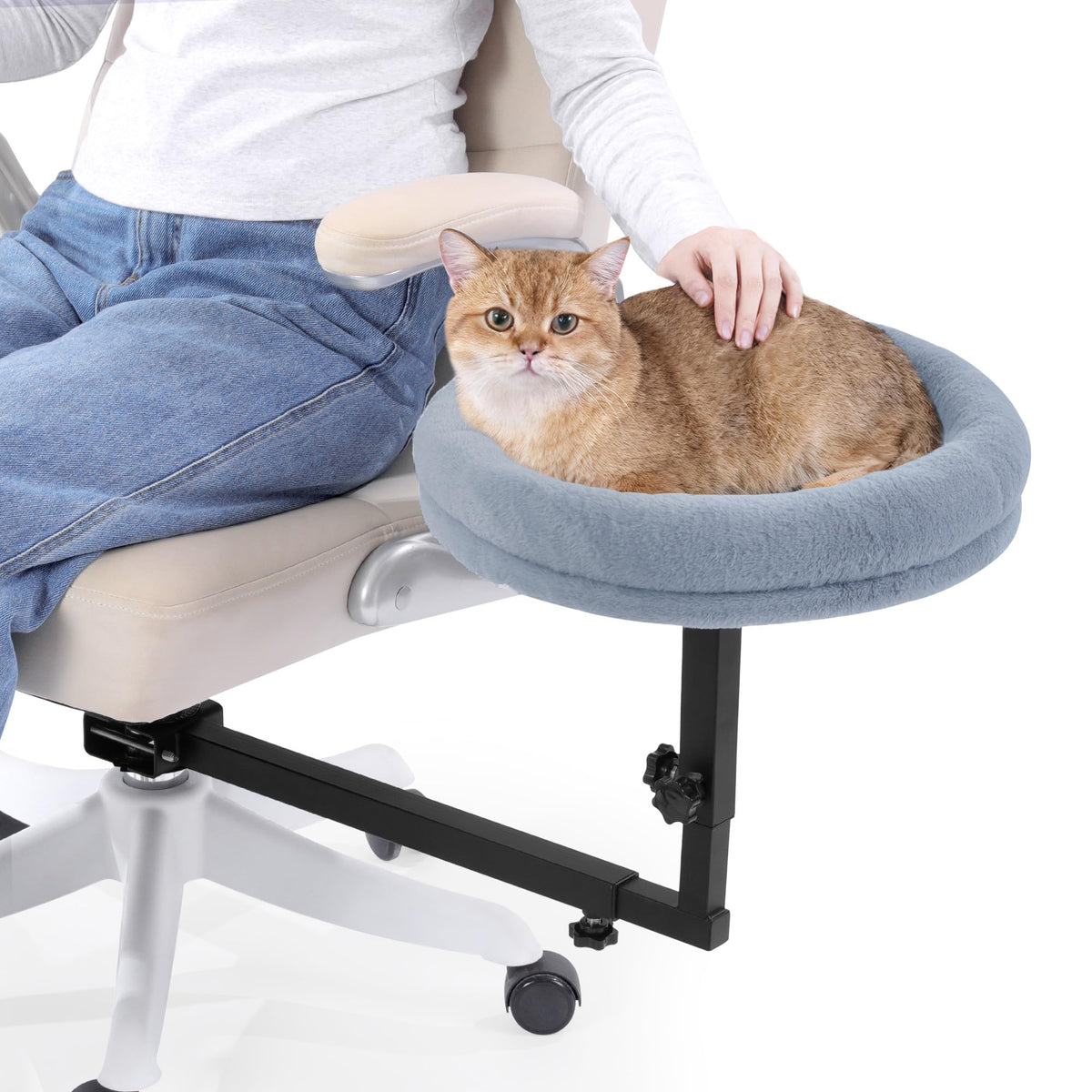 BALAPET cat office chair 360° rotate: keep your cat within sight while you work.