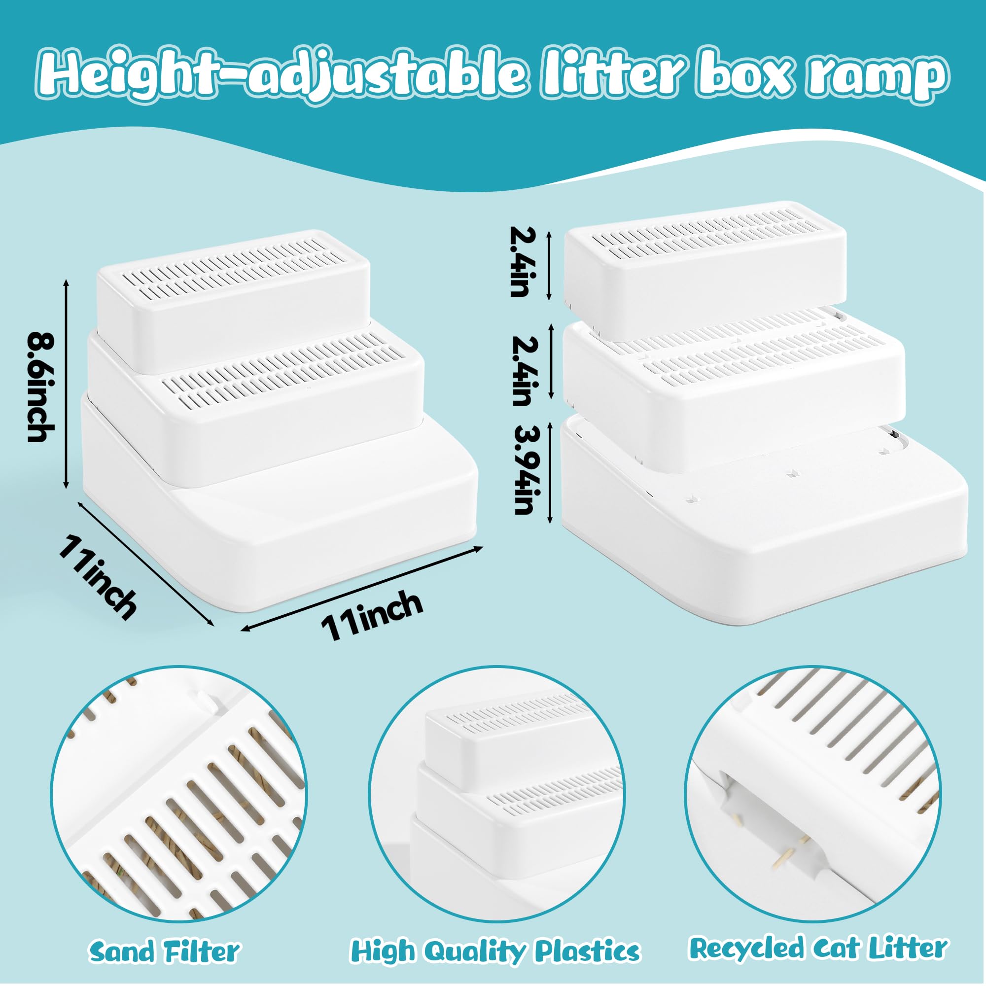 BALAPET cat ramp featuring filter function to reduce litter on paws