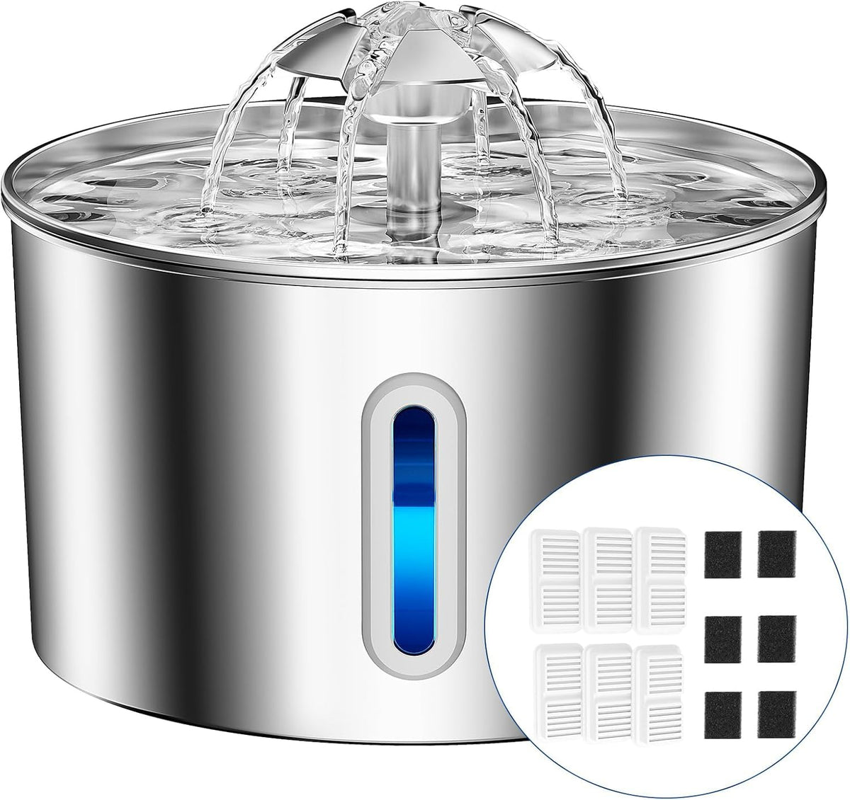 BalimoPet cat water fountain 74oz delivers fresh, filtered hydration for indoor cats.