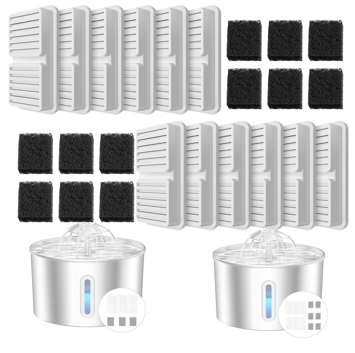BalimoPet cat fountain filters 12-pack in action, delivering cleaner water.