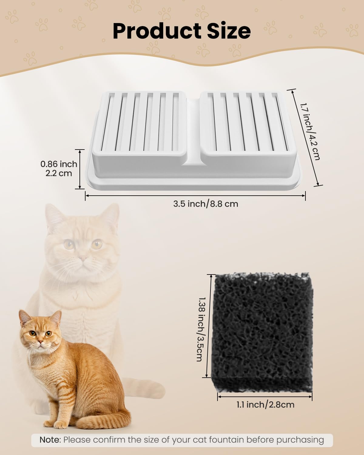 Maintenance setup for BalimoPet cat fountain with filters and sponges.