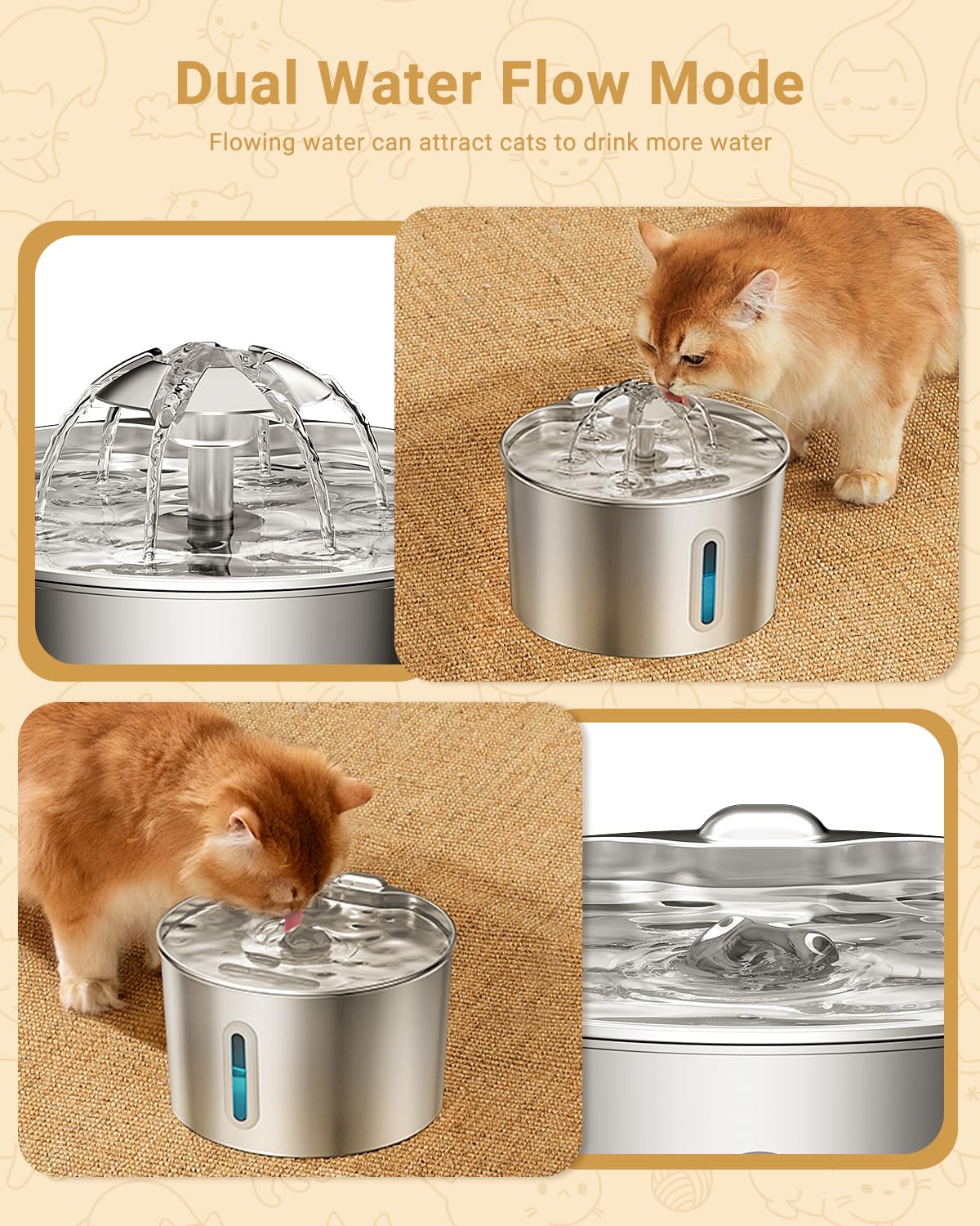 BalimoPet ultra-quiet pump runs smoothly for calm hydration.