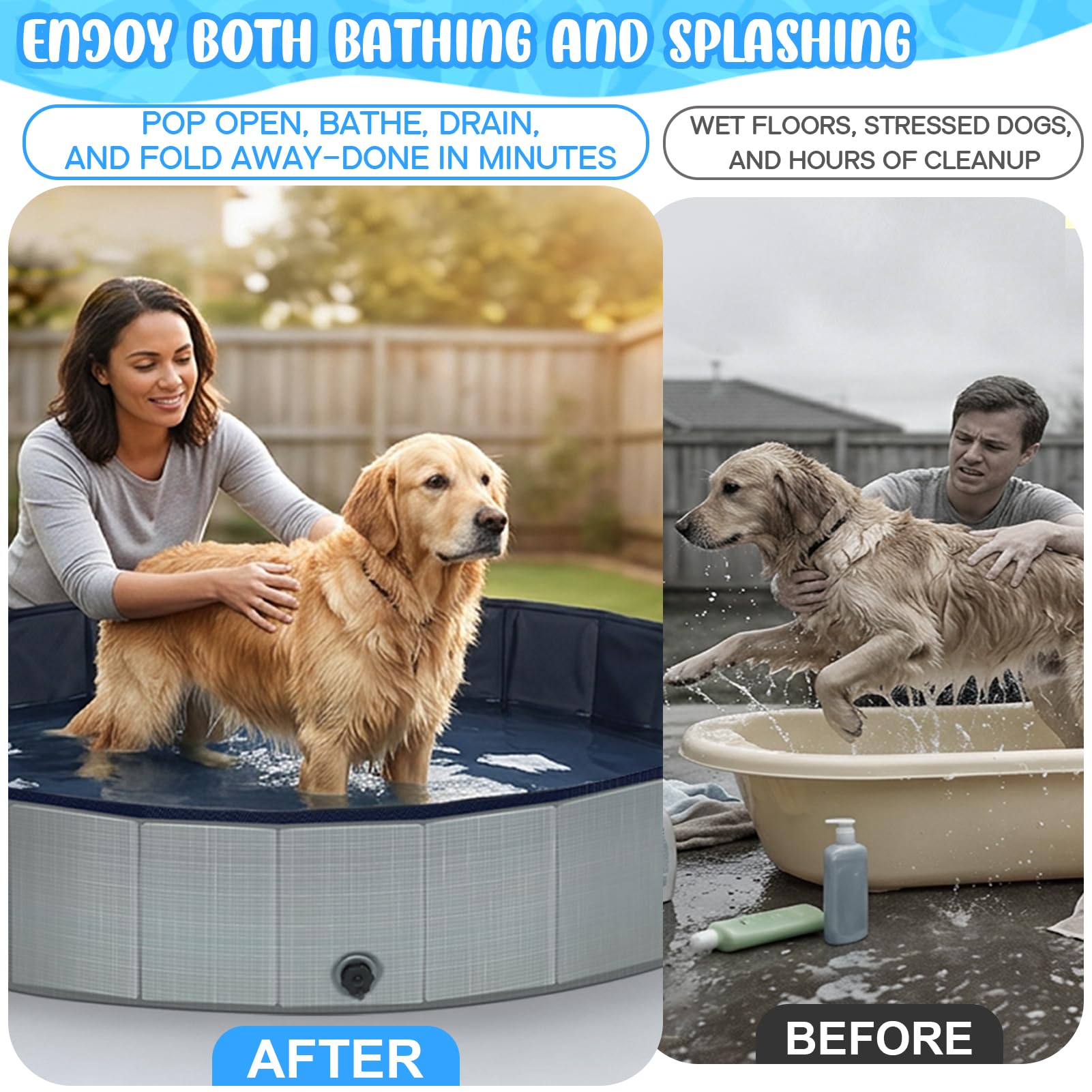 Bamda collapsible pool folded flat for easy storage and travel.