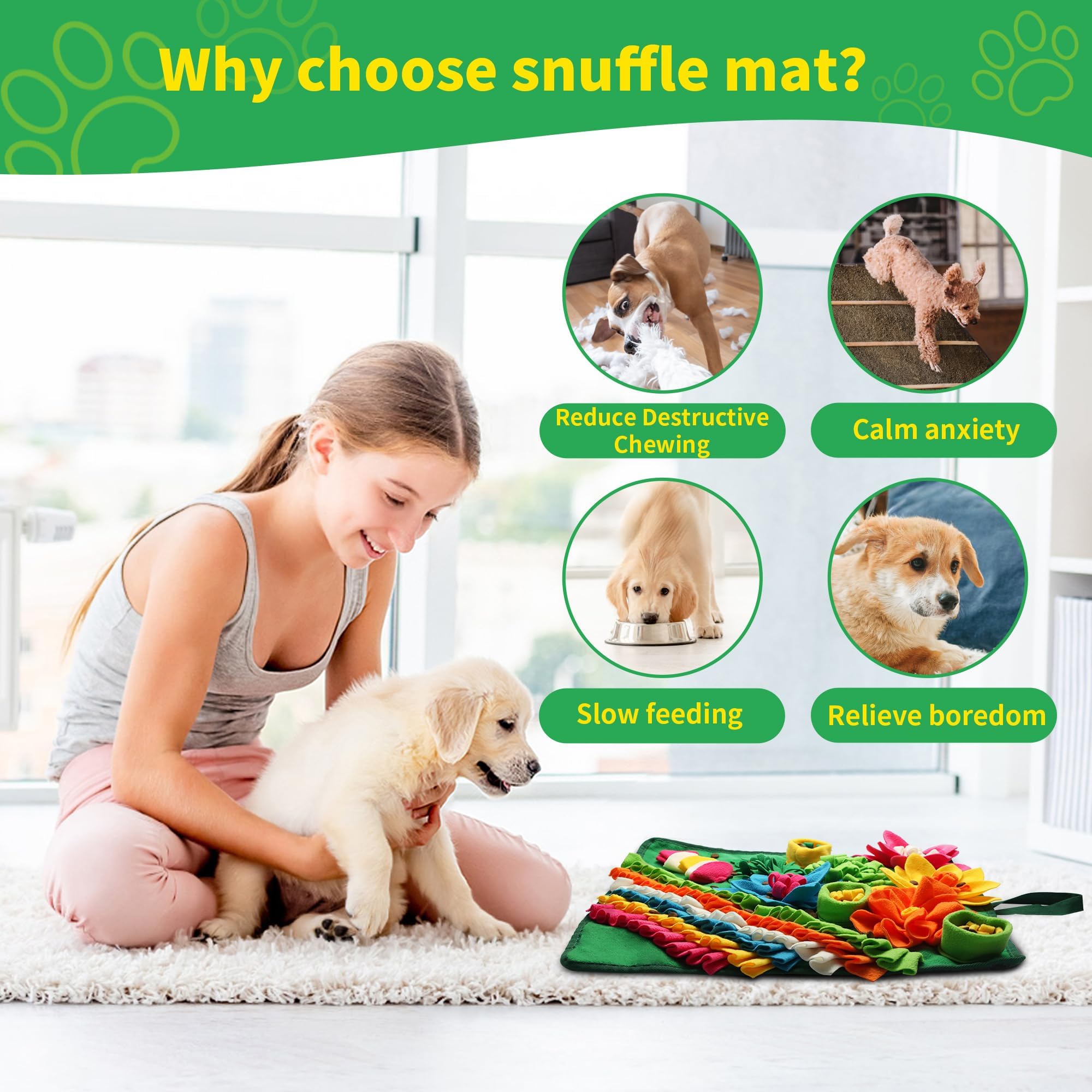 Banlangen snuffle mat floral design invites foraging and enrichment