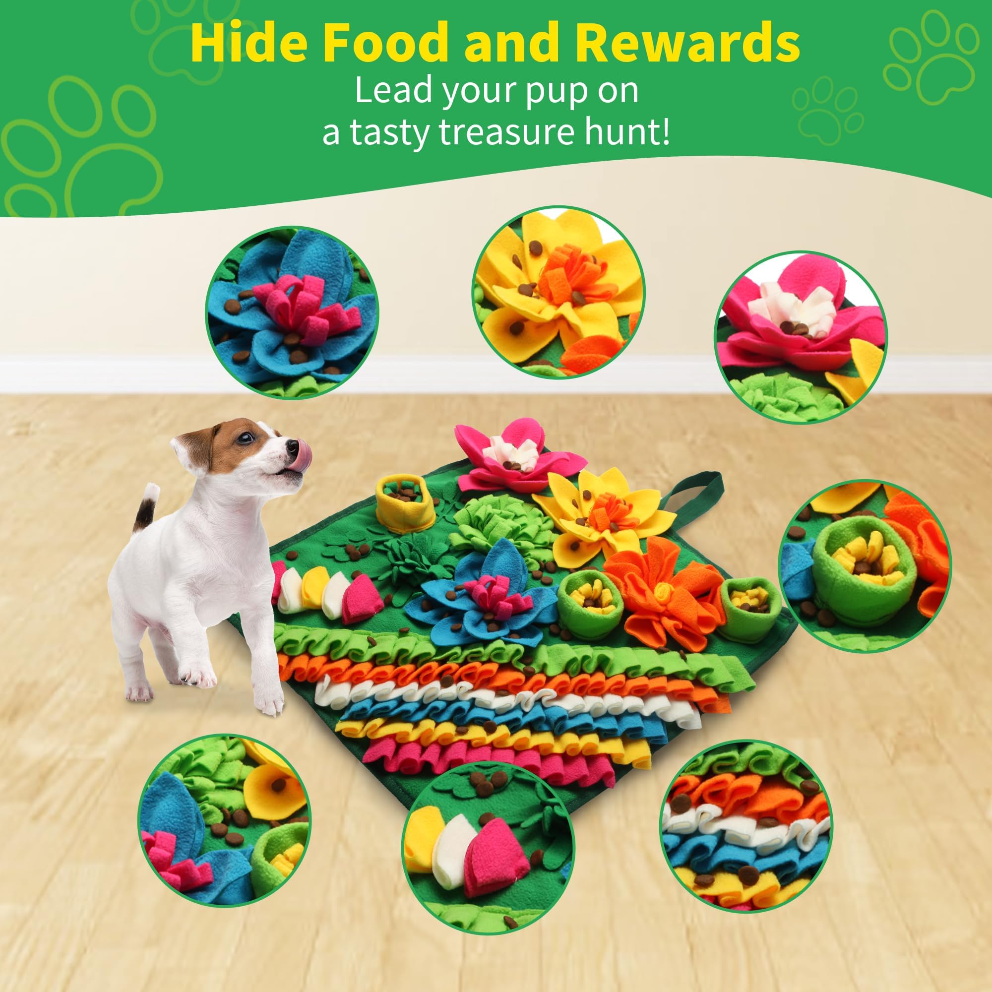 Banlangen snuffle mat hidden treat compartments promote slow feeding