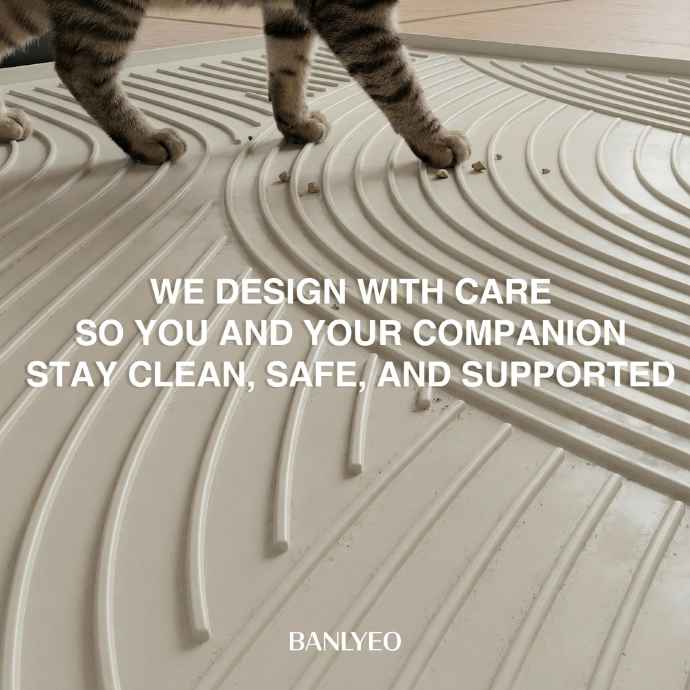 BANLYEO cat litter box mat easy-clean design simplifies upkeep