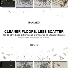 BANLYEO cat litter box mat large 34x22 easy-clean silicone for quick maintenance