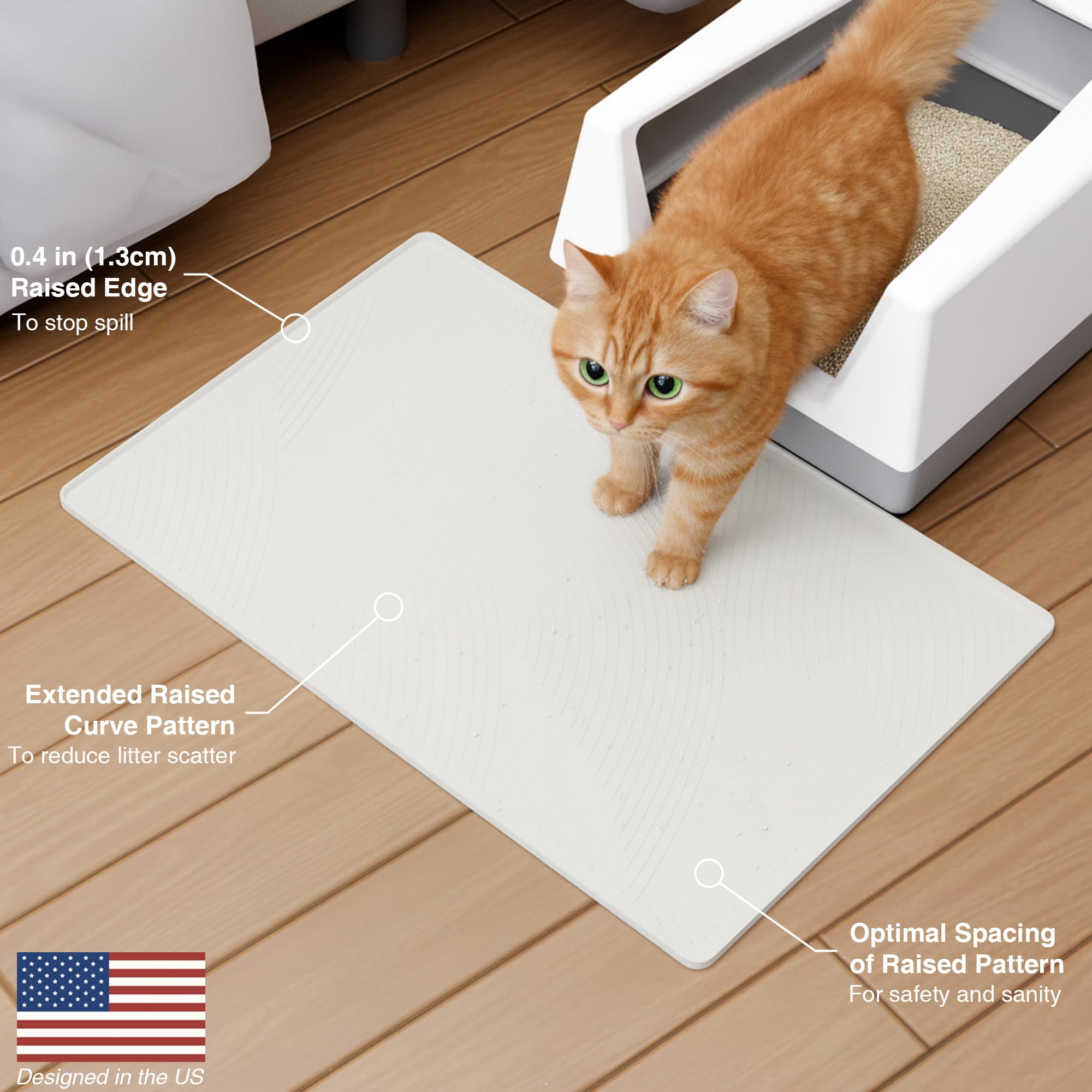 BANLYEO cat litter box mat indoor-use scene demonstrating clean floors