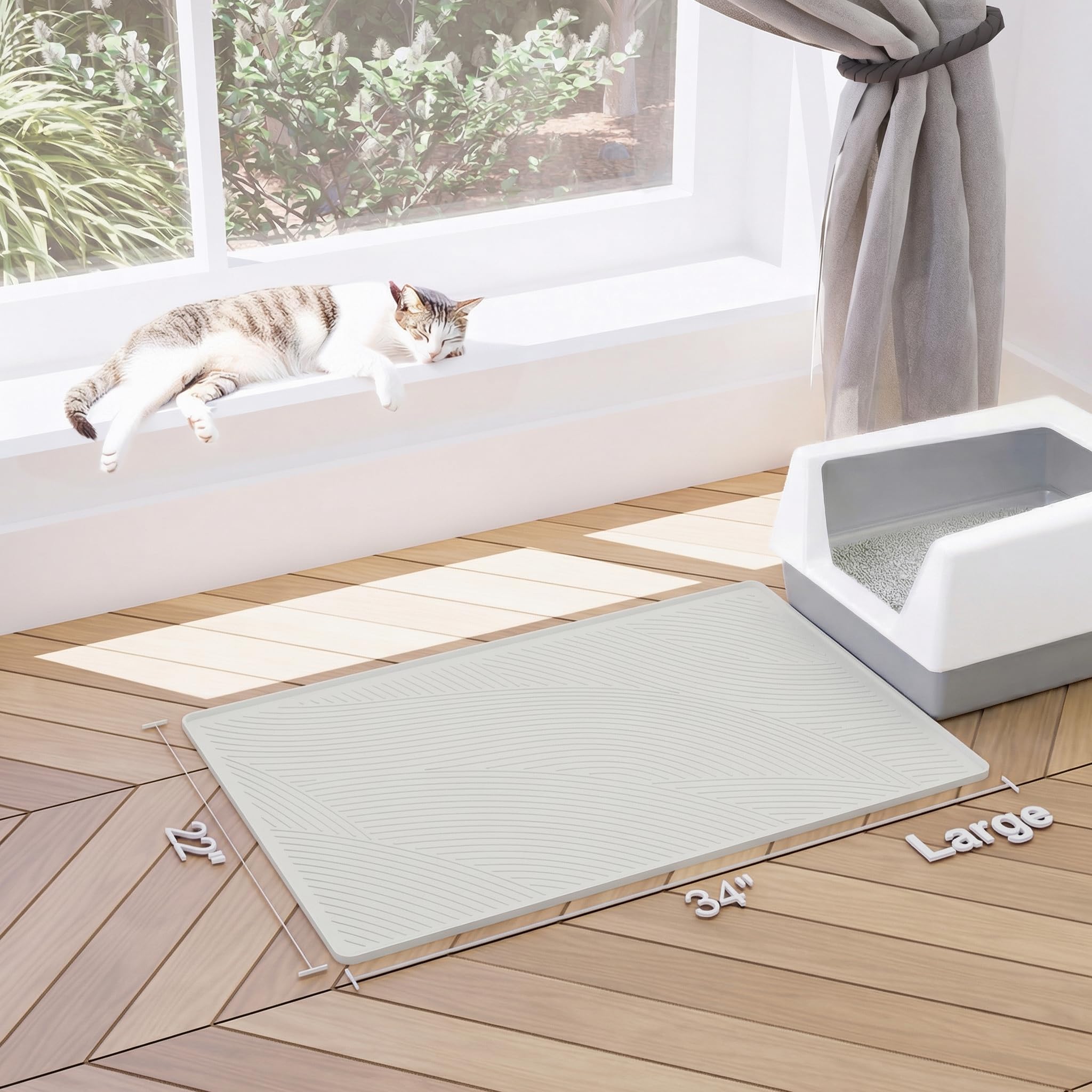 BANLYEO cat litter box mat litter-trap closeup highlights texture and capture