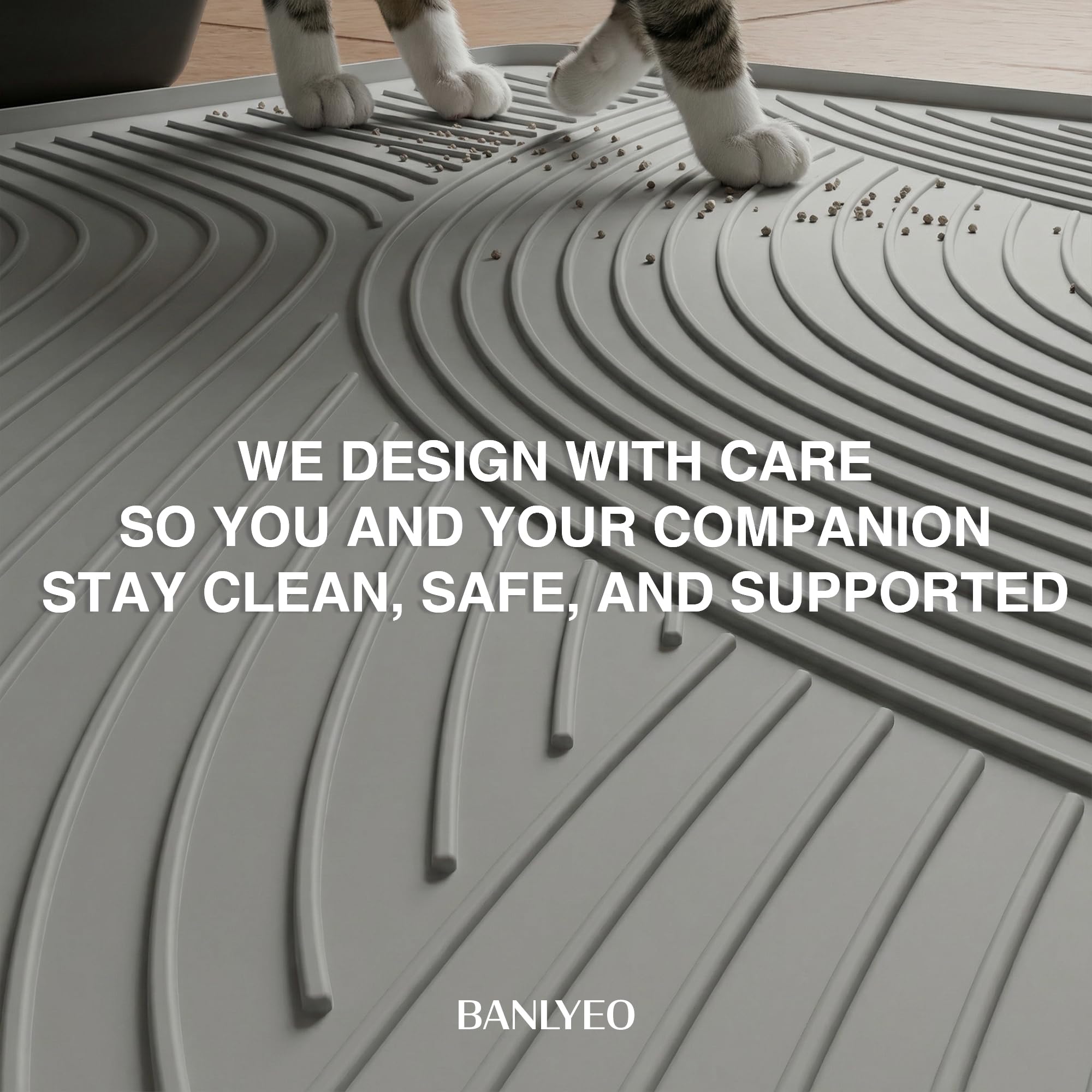 BANLYEO cat litter mat large in a modern living space blends with decor