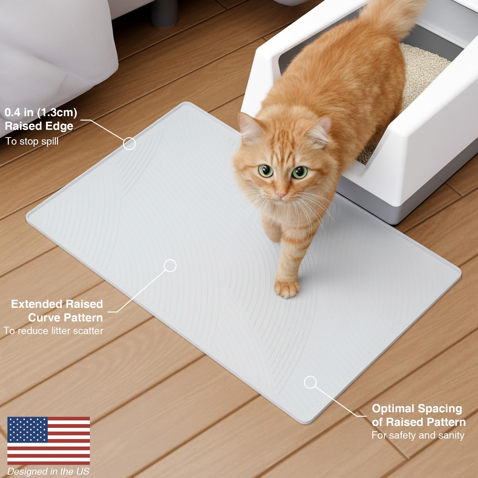 BANLYEO cat litter mat large multi-cat setup reduces tracking and mess