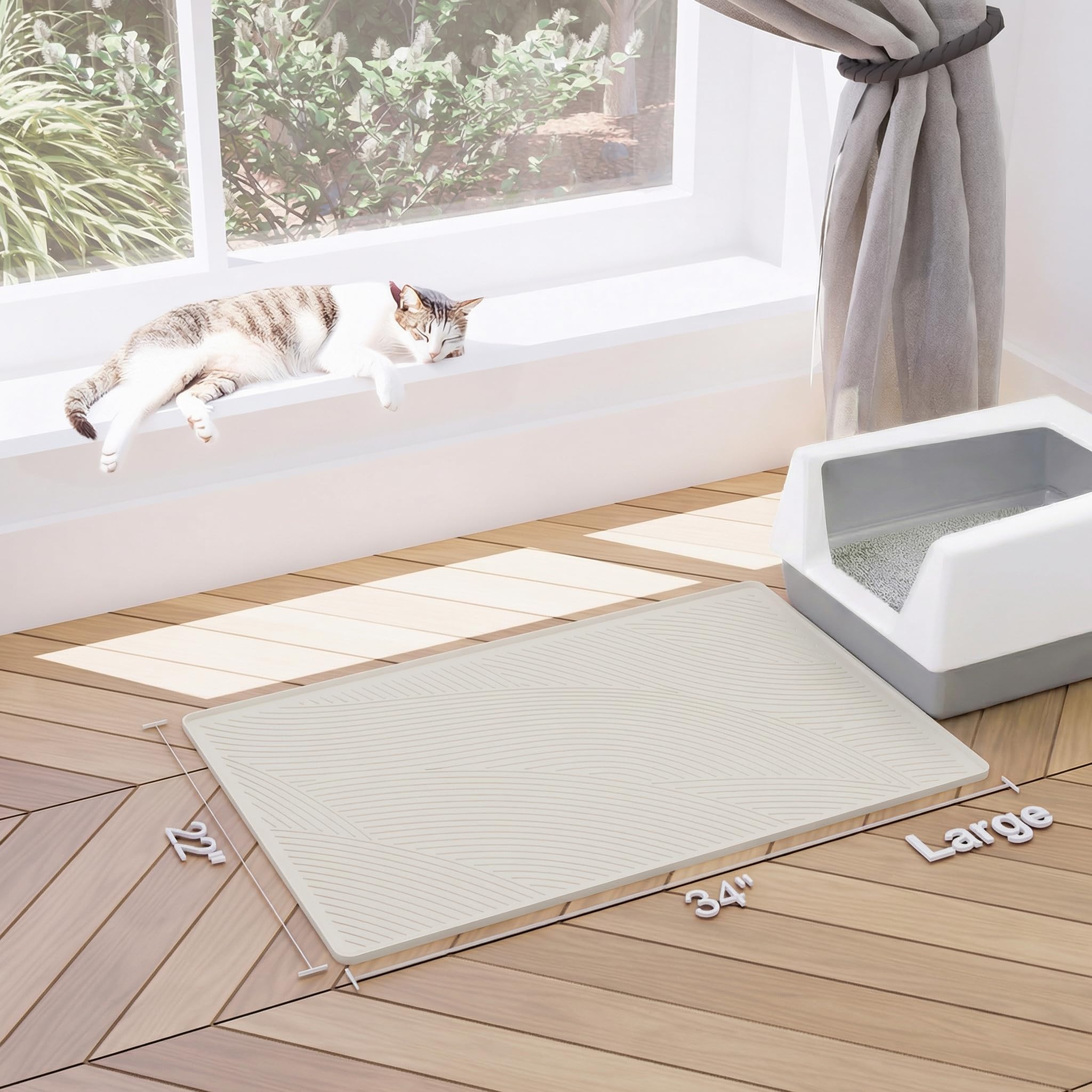 BANLYEO cat litter mat Large Size covers more under-litter area