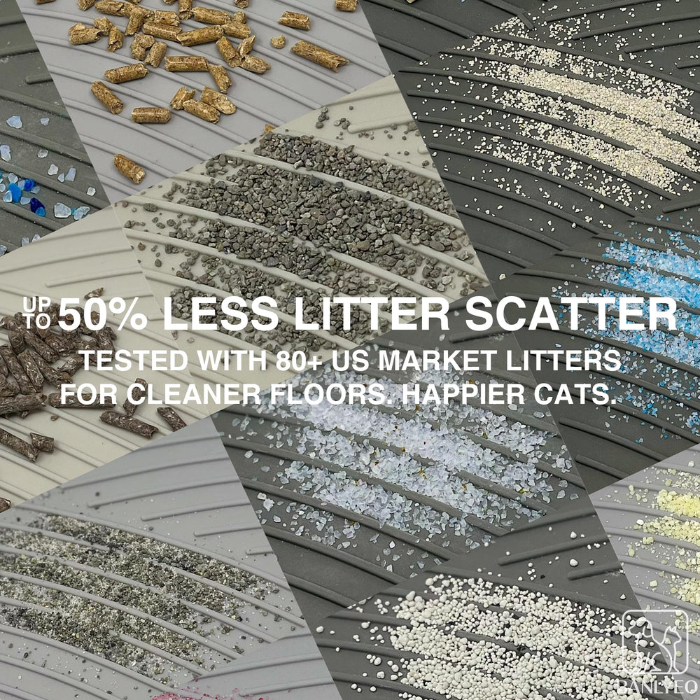 BANLYEO cat litter mat large waterproof surface protects floors from spills