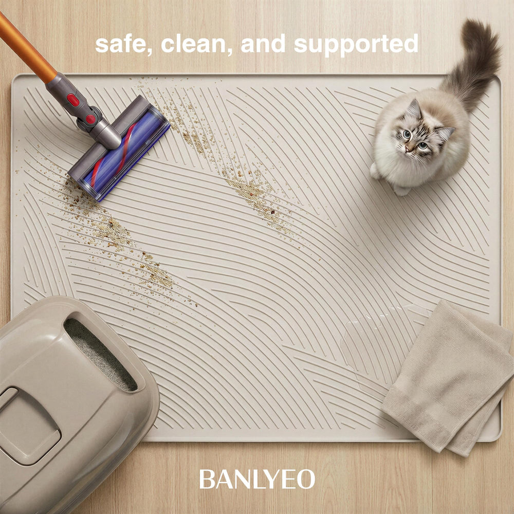 BANLYEO cat litter mat Non-Toxic silicone is paw-safe